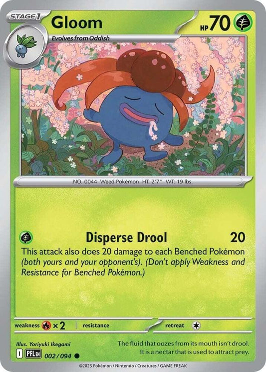 Gloom 002/094 Common Phantasmal Flames Pokémon card