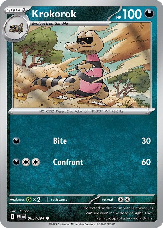 Krokorok 065/094 Common Phantasmal Flames Pokémon card