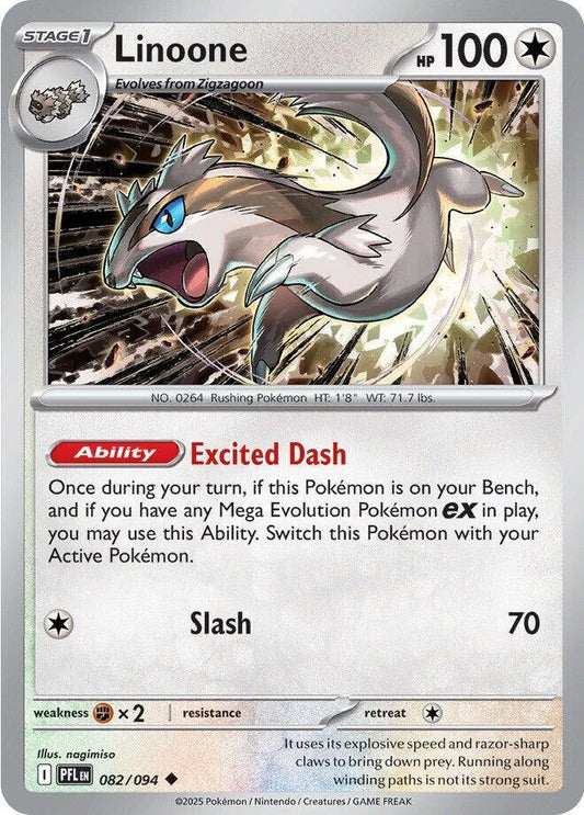 Linoone 082/094 Uncommon Phantasmal Flames Pokémon card