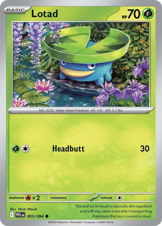 Lotad 005/094 Common Phantasmal Flames Pokémon card
