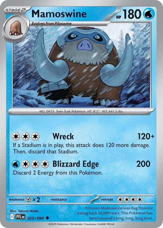 Mamoswine 025/094 Uncommon Phantasmal Flames Pokémon card