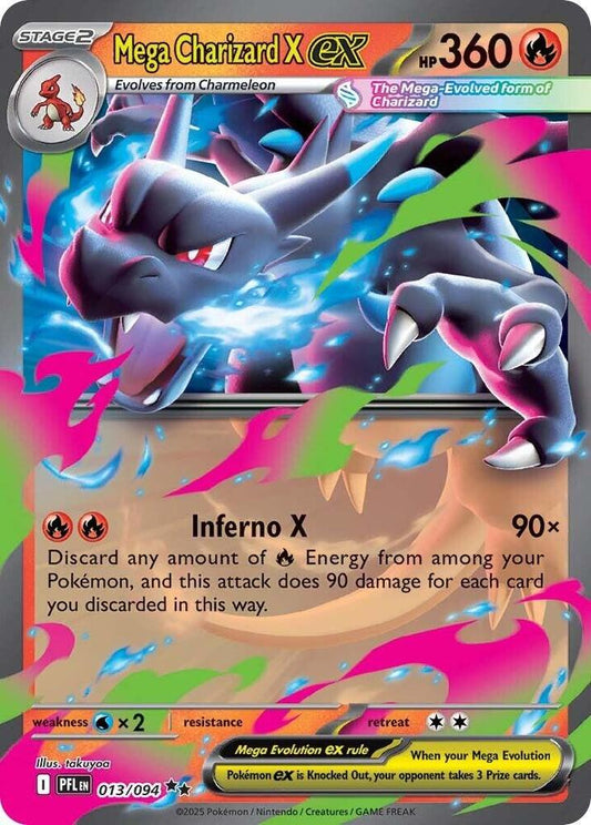 Mega Charizard X ex - 013/094 013/094 Double Rare Phantasmal Flames Pokémon card
