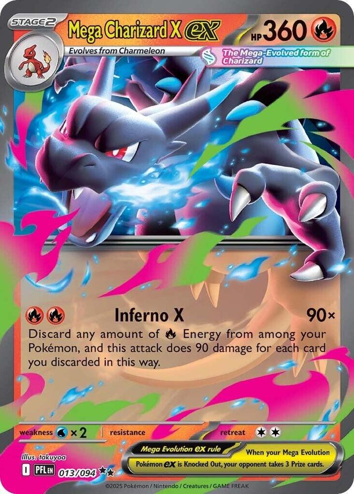 Mega Charizard X ex - 013/094 013/094 Double Rare Phantasmal Flames Pokémon card