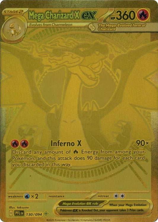 Mega Charizard X ex - 130/094 Mega Hyper Rare ME02: Phantasmal Flames