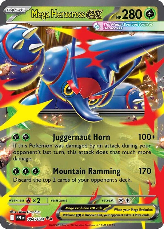 Mega Heracross ex - 004/094 004/094 Double Rare Phantasmal Flames Pokémon card