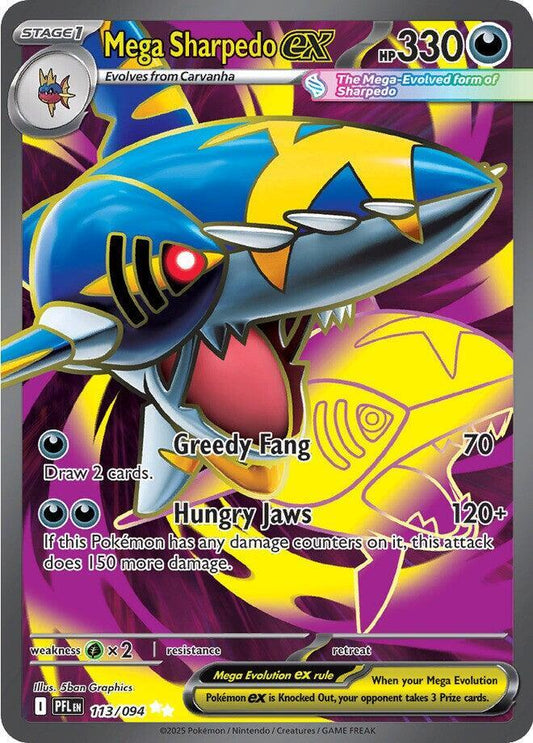 Mega Sharpedo ex - 113/094 113/094 Ultra Rare Phantasmal Flames Pokémon card