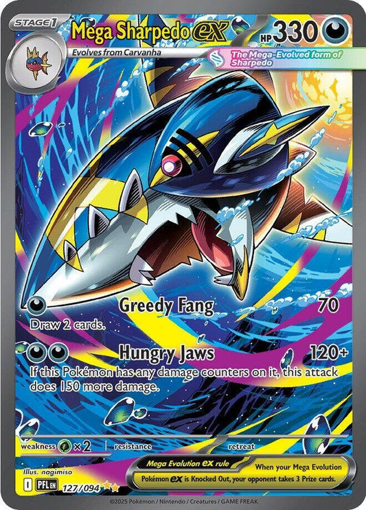 Mega Sharpedo ex - 127/094 127/094 Special Illustration Rare Phantasmal Flames Pokémon card