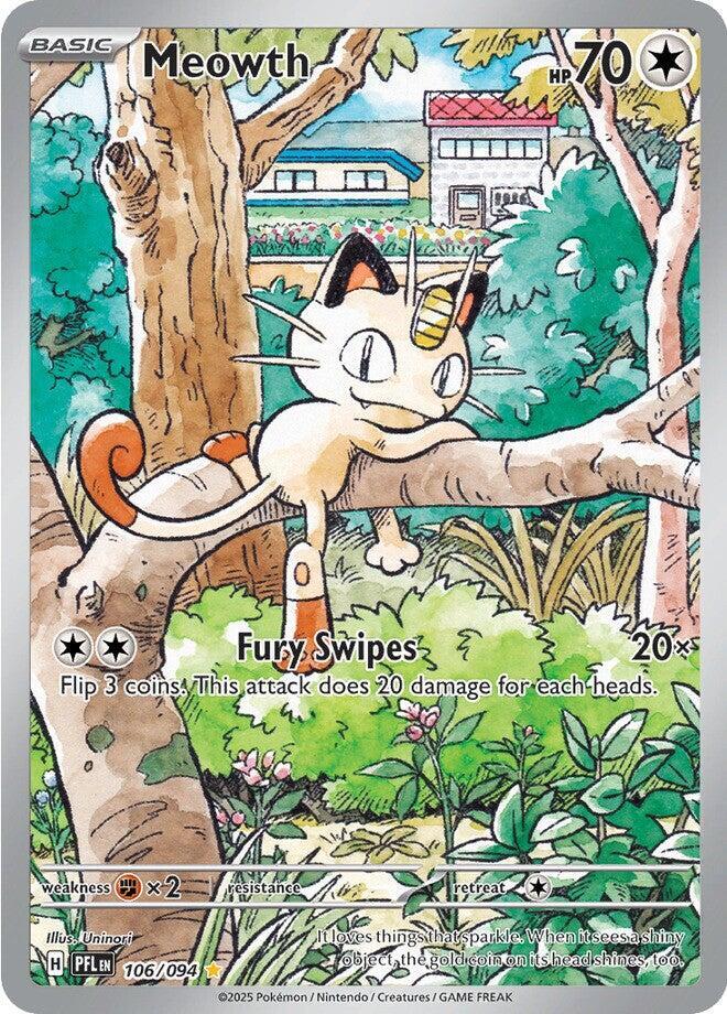 Meowth - 106/094 Illustration Rare ME02: Phantasmal Flames