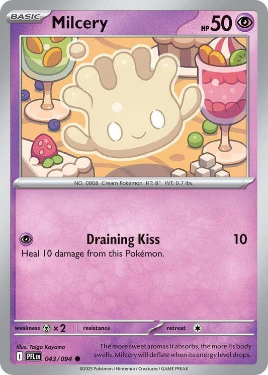 Milcery 043/094 Common Phantasmal Flames Pokémon card