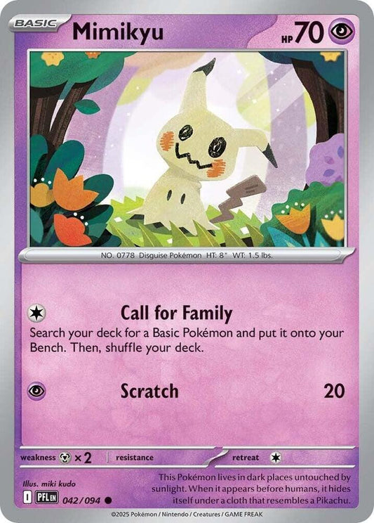 Mimikyu 042/094 Common Phantasmal Flames Pokémon card