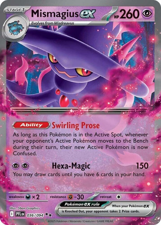 Mismagius ex - 036/094 036/094 Double Rare Phantasmal Flames Pokémon card