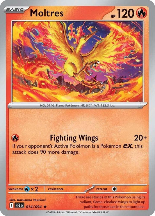 Moltres 014/094 Rare Phantasmal Flames Pokémon card