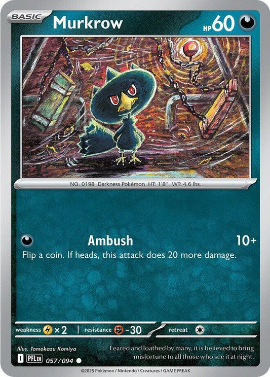 Murkrow 057/094 Common Phantasmal Flames Pokémon card