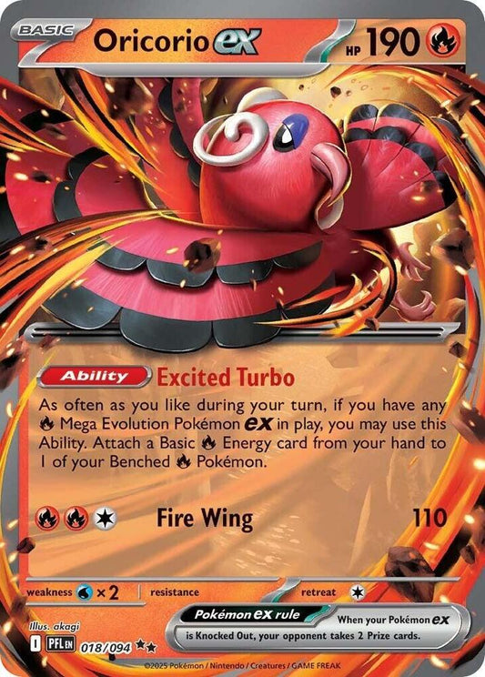 Oricorio ex - 018/094 018/094 Double Rare Phantasmal Flames Pokémon card