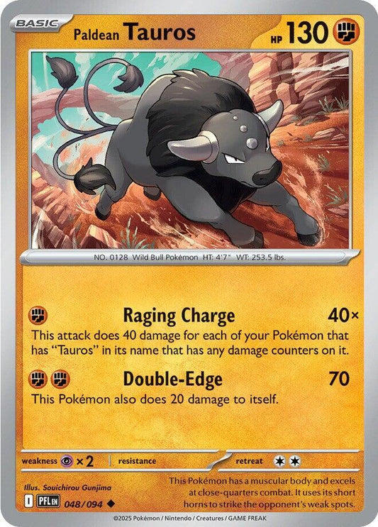 Paldean Tauros 048/094 Uncommon Phantasmal Flames Pokémon card