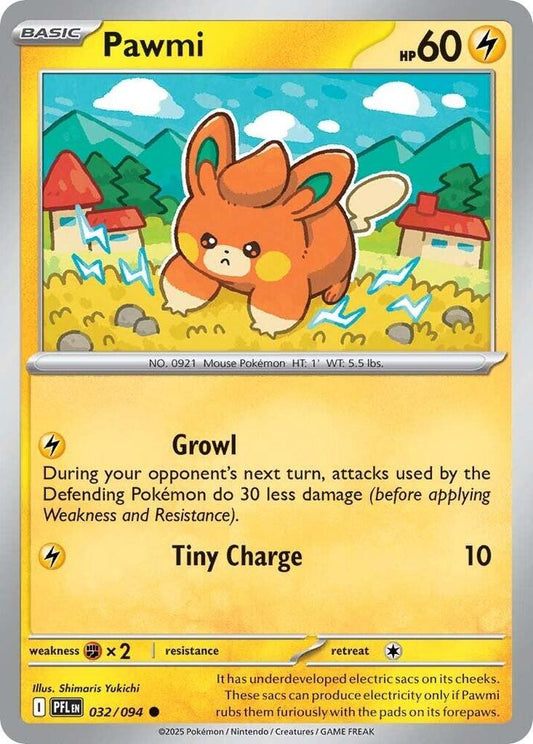 Pawmi 032/094 Common Phantasmal Flames Pokémon card