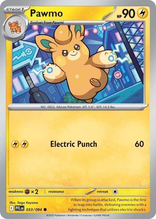 Pawmo 033/094 Common Phantasmal Flames Pokémon card