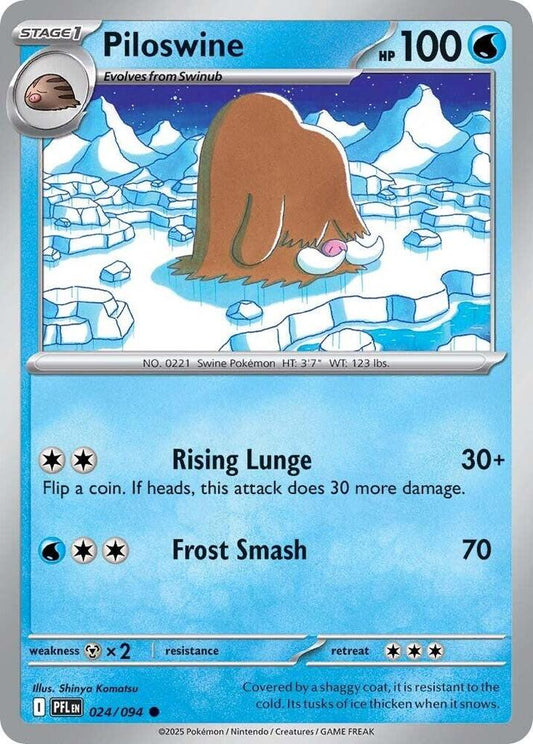 Piloswine 024/094 Common Phantasmal Flames Pokémon card