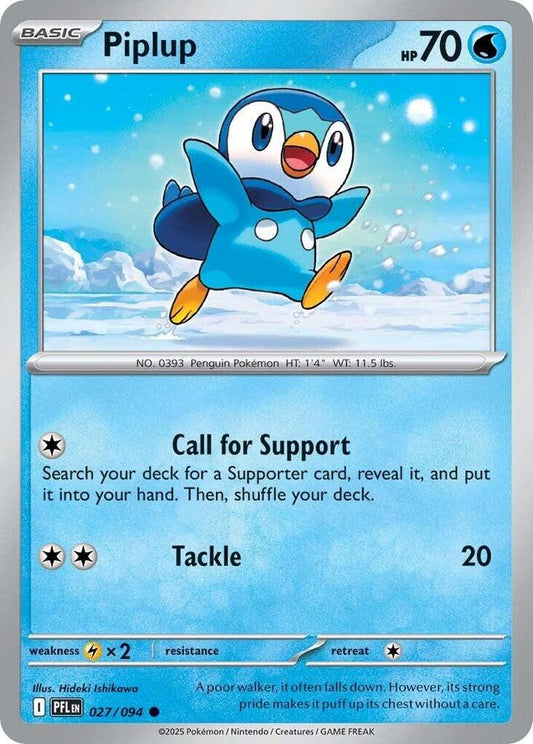 Piplup - 027/094 027/094 Common Phantasmal Flames Pokémon card