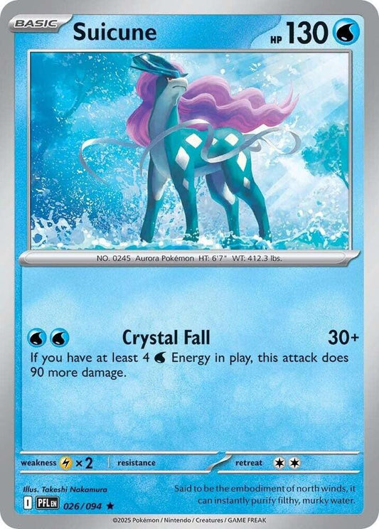 Suicune 026/094 Rare Phantasmal Flames Pokémon card