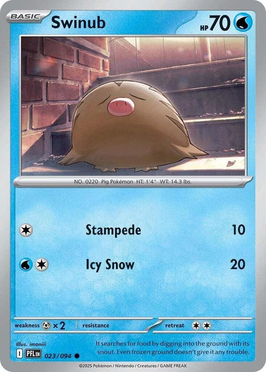 Swinub 023/094 Common Phantasmal Flames Pokémon card