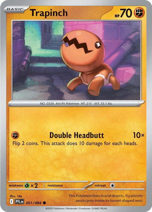 Trapinch 051/094 Common Phantasmal Flames Pokémon card
