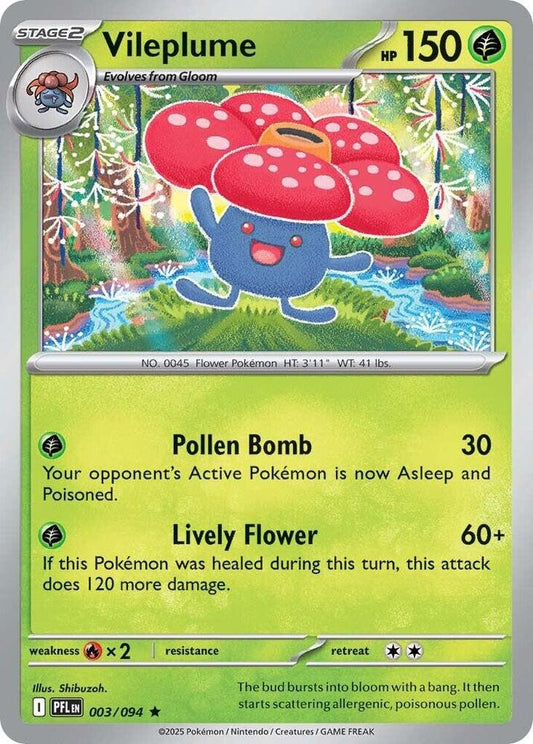 Vileplume 003/094 Rare Phantasmal Flames Pokémon card