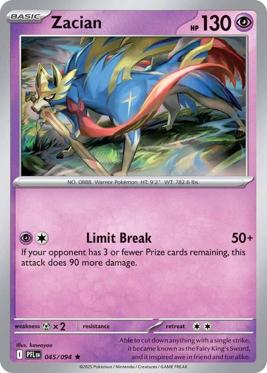 Zacian - 045/094 045/094 Rare Phantasmal Flames Pokémon card