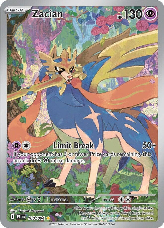 Zacian - 100/094 100/094 Illustration Rare Phantasmal Flames Pokémon card