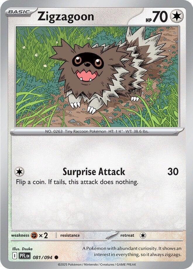 Zigzagoon 081/094 Common Phantasmal Flames Pokémon card