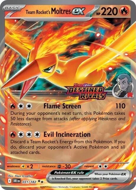Team Rocket's Moltres ex - 31/182 (Destined Rivals Stamp) 031/182 Double Rare Miscellaneous Cards & Products Pokémon card