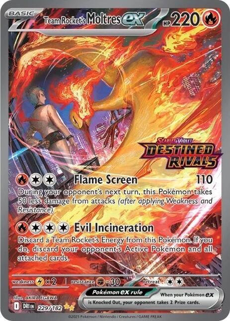 Team Rocket's Moltres ex - 229/182 (Destined Rivals Stamp) 229/182 Double Rare Miscellaneous Cards & Products Pokémon card