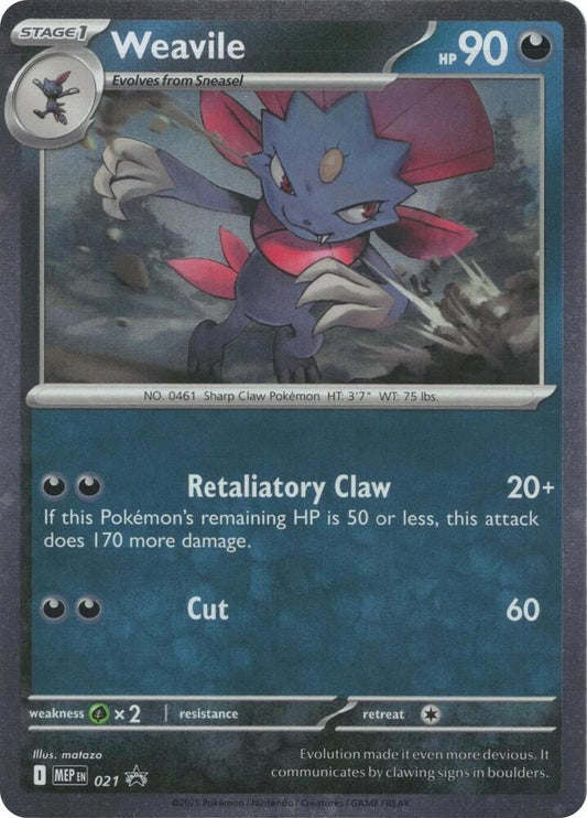 Weavile (Cosmos Holo) 21 Holo Rare Mega Evolution Promo Pokémon card