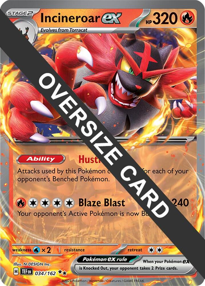Incineroar ex - 034/162 034/162 Double Rare Jumbo Cards Pokémon card