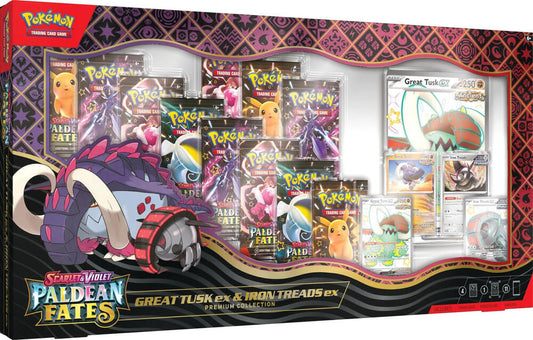 Paldean Fates Great Tusk ex & Iron Treads ex Premium Collection Pokémon card