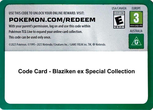 Code Card - Blaziken ex Special Collection - Code Card Miscellaneous Cards & Products