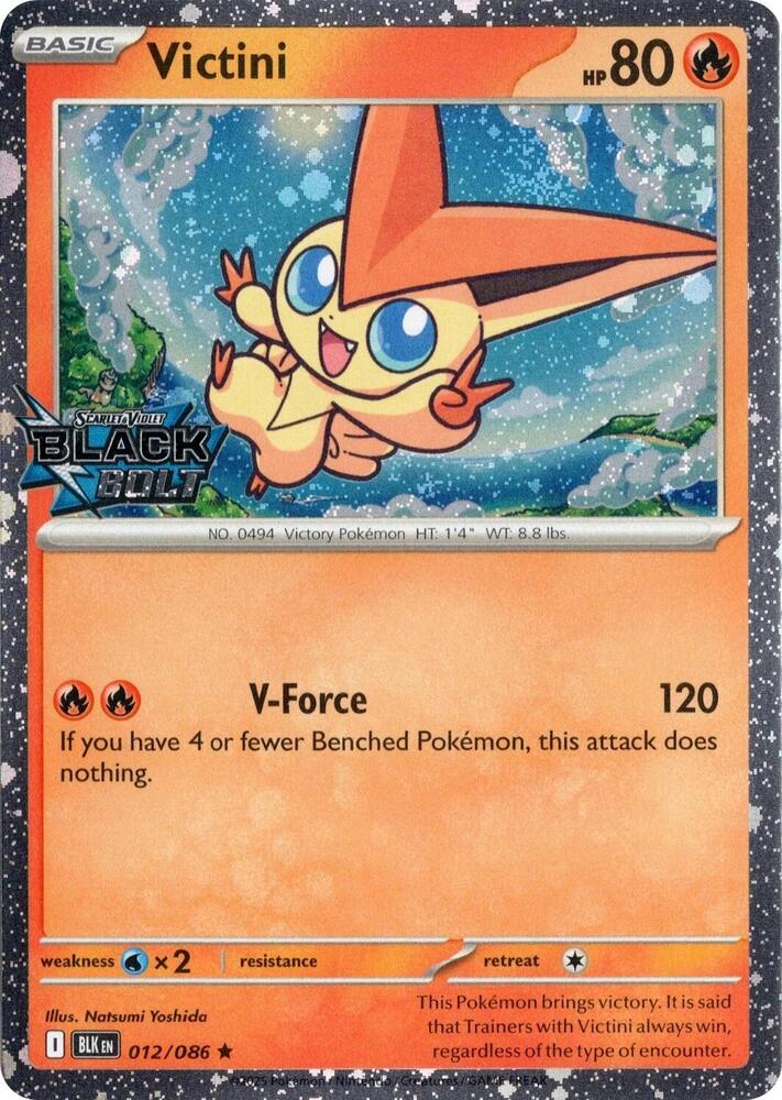 Victini (Black Bolt Stamped) - 012/086 Rare Miscellaneous Cards & Products