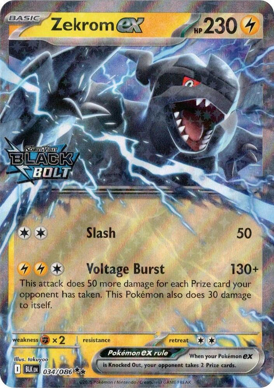Zekrom ex (Black Bolt Stamped) 034/086 Double Rare Miscellaneous Cards & Products Pokémon card