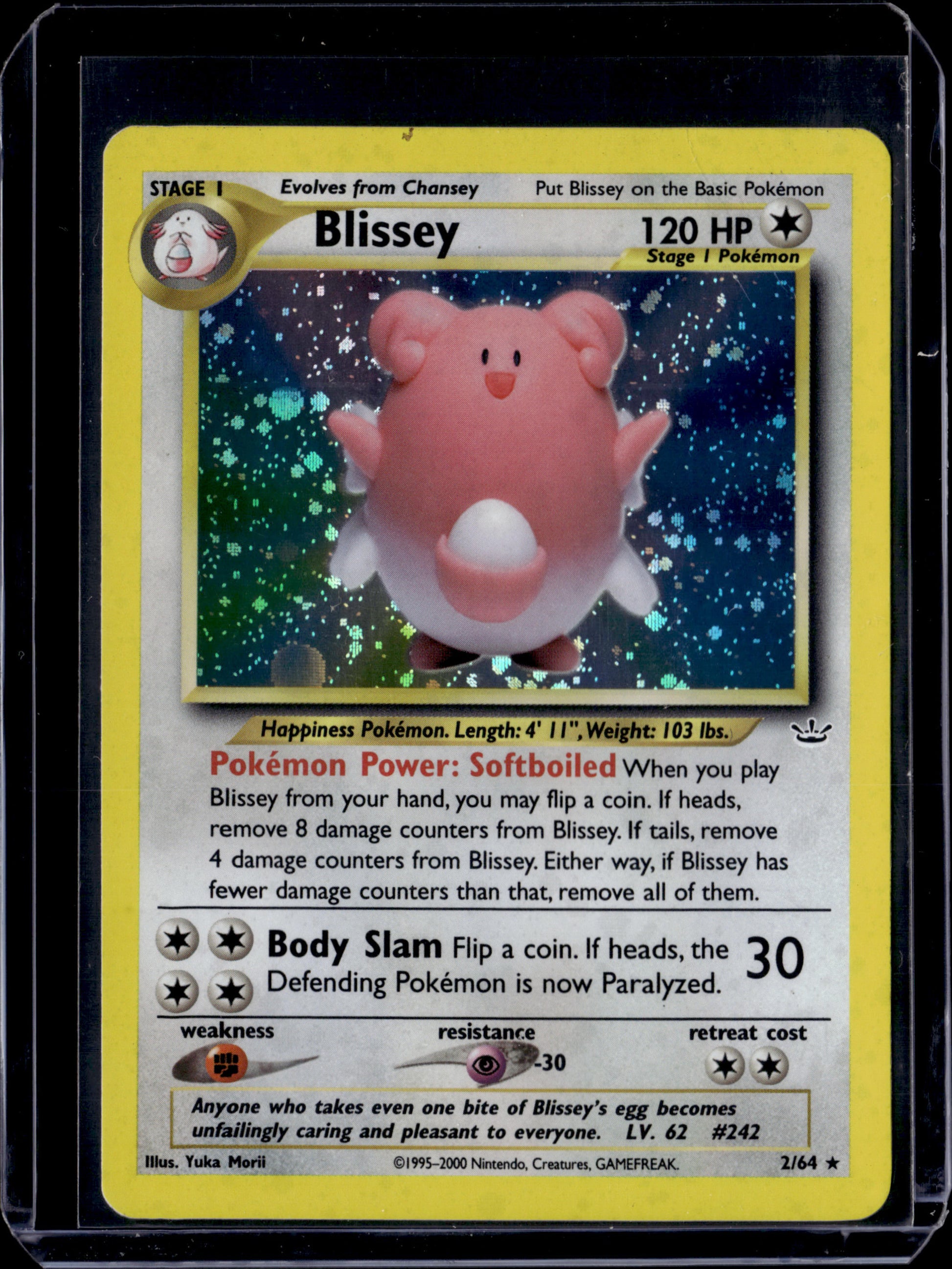 Blissey Neo Revelation #02/64 Unlimited Holofoil Pokémon Card (front)