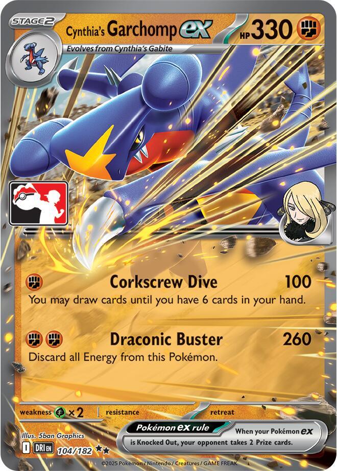 Cynthia's Garchomp ex - 104/182 104/182 Double Rare Prize Pack Series Cards Pokémon card