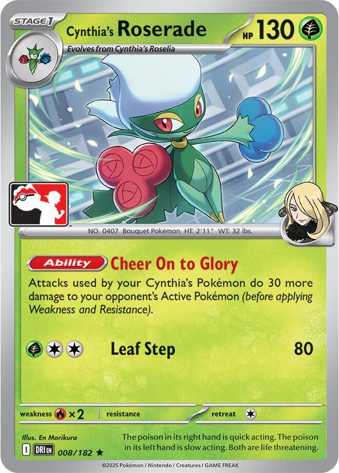 Cynthia's Roserade - 008/182 008/182 Rare Prize Pack Series Cards Pokémon card