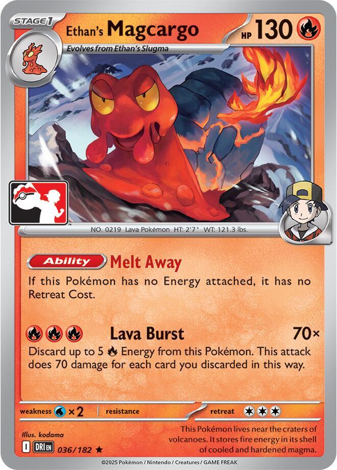 Ethan's Magcargo - 036/182 036/182 Rare Prize Pack Series Cards Pokémon card