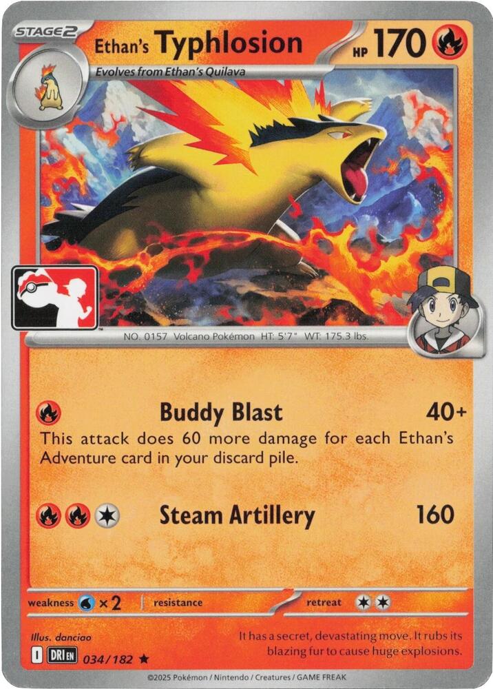 Ethan's Typhlosion - 034/182 034/182 Rare Prize Pack Series Cards Pokémon card