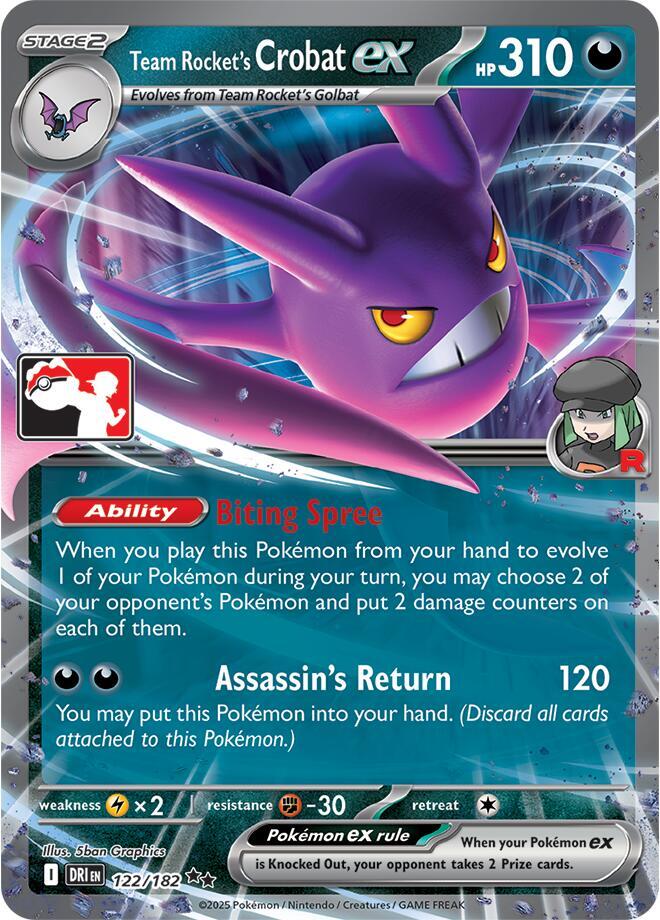 Team Rocket's Crobat ex - 122/182 122/182 Double Rare Prize Pack Series Cards Pokémon card
