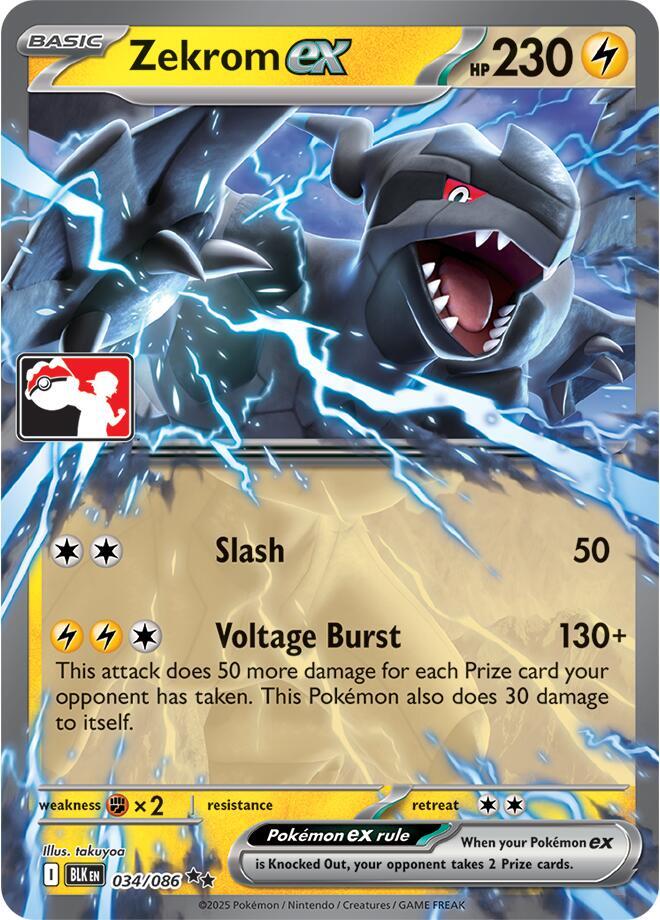Zekrom ex - 034/086 (Left Stamp) 034/086 Double Rare Prize Pack Series Cards Pokémon card