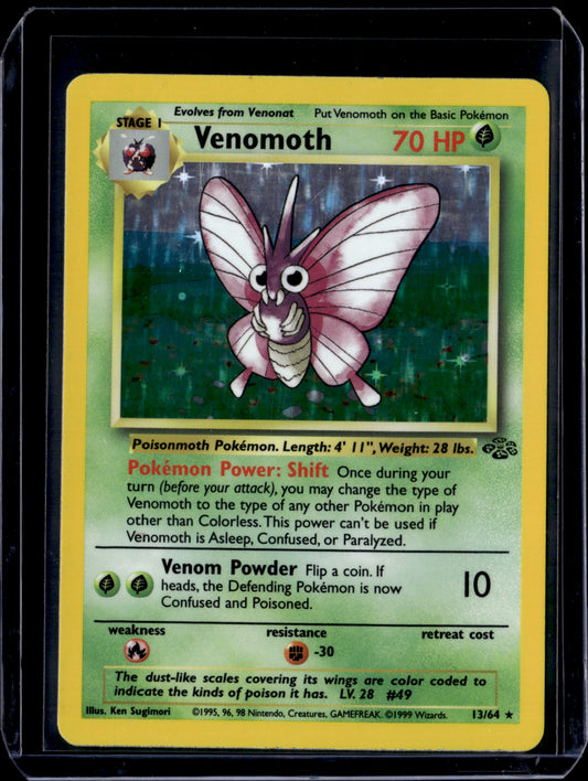 Venomoth (13) Jungle #13/64 Unlimited Holofoil Pokémon Card (front)
