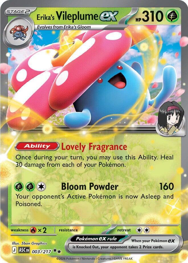Erika's Vileplume ex 003/217 Double Rare Ascended Heroes Pokémon card