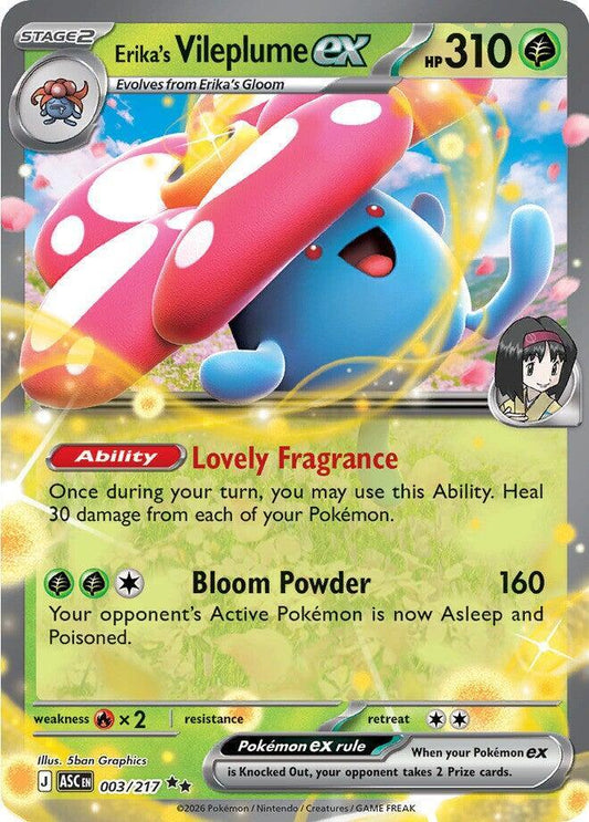 Erika's Vileplume ex 003/217 Double Rare Ascended Heroes Pokémon card