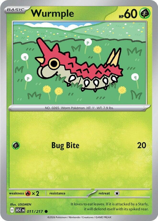 Wurmple 011/217 Common Ascended Heroes Pokémon card