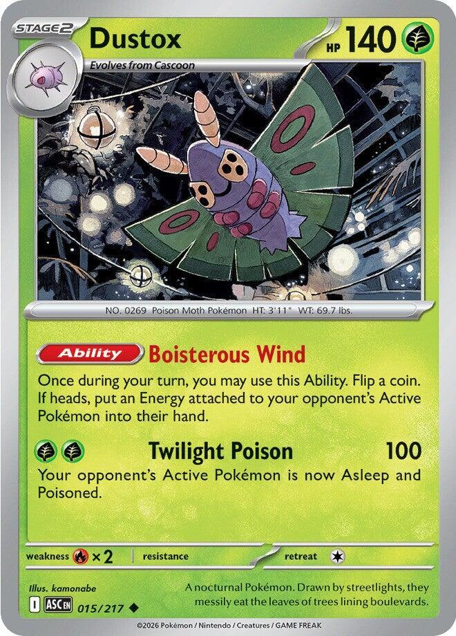 Dustox - 015/217 015/217 Uncommon Ascended Heroes Pokémon card